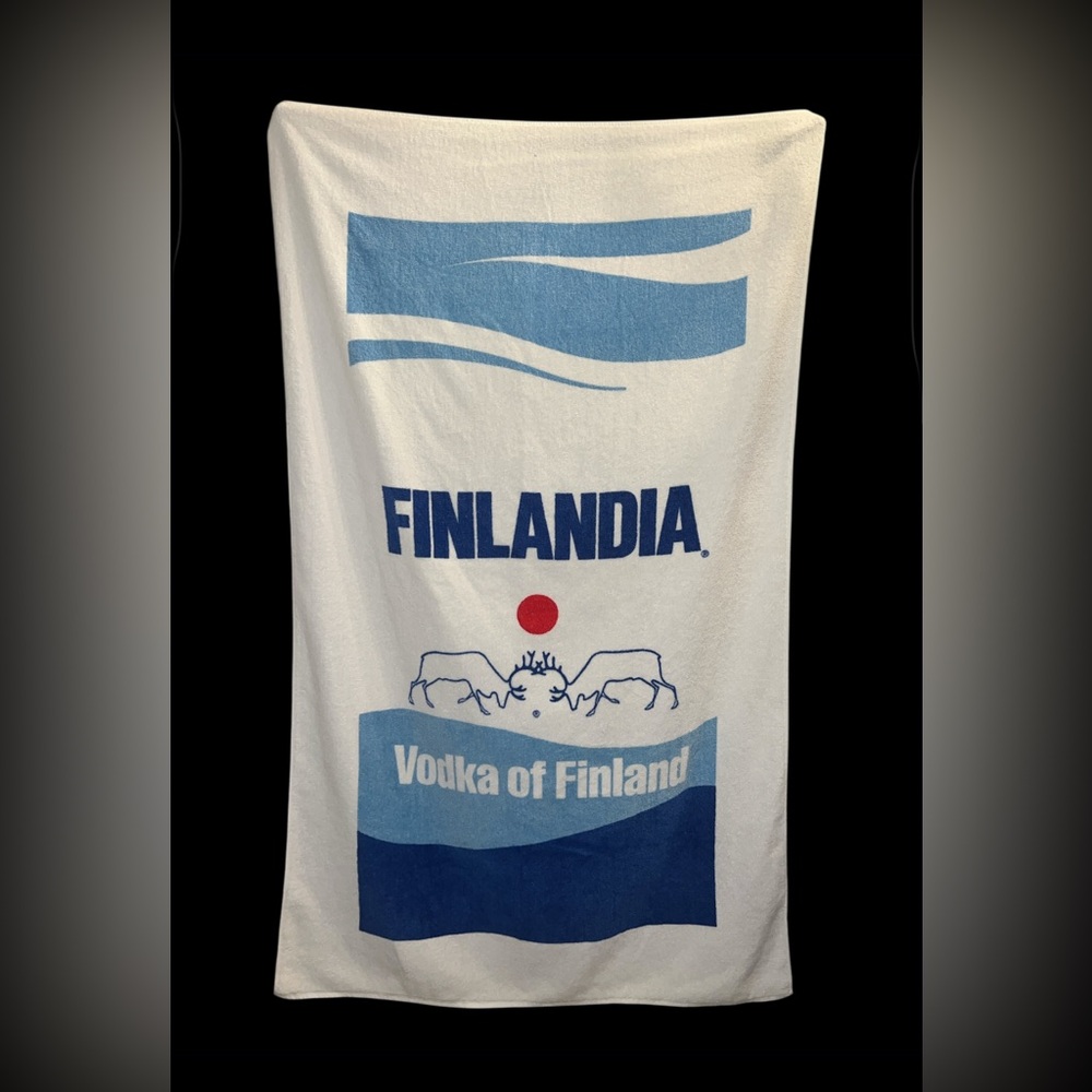 Rare Finlandia Finland Vodka Beach Towel Vintage